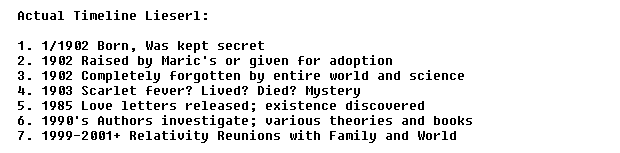 Actual Timeline Lieserl